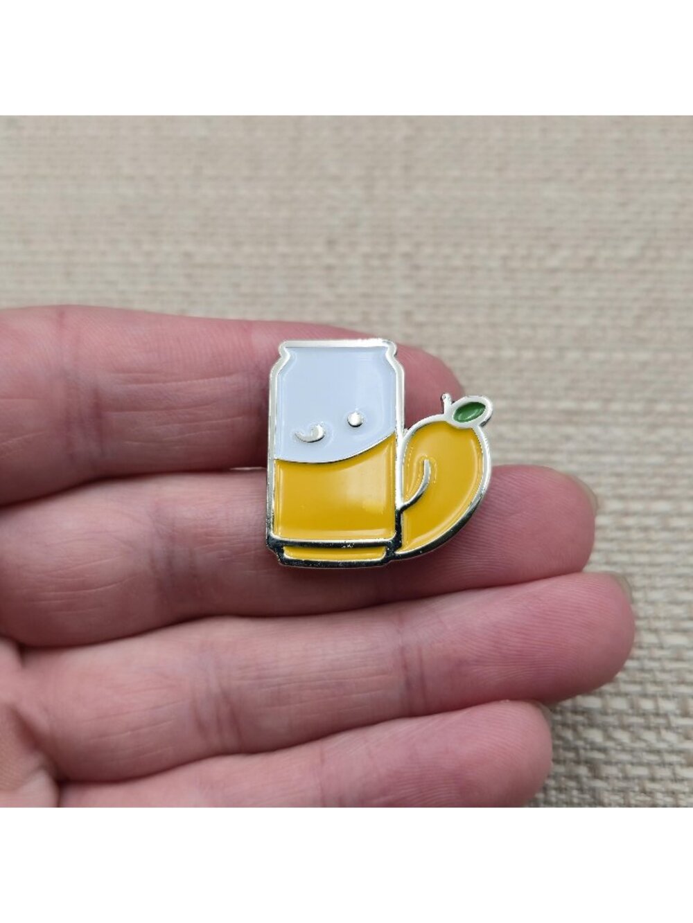 Cute Kawaii Lemon Juice Soda Drink Can Fruit Enamel Lapel Pin A8993